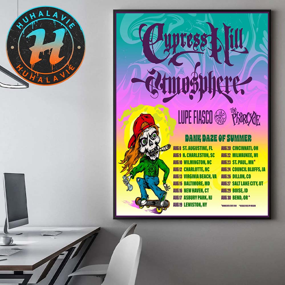 Cypress Hill Dank Daze Of Summer Tour 2025 Cities List Kick Off In St.Augustine FL On August 8 2025 Home Decor Poster Canvas Cypress Hill Dank Daze Of Summer Tour 2025 Cities List Kick Off In St.Augustine FL On August 8 2025 Home Decor Poster Canvas