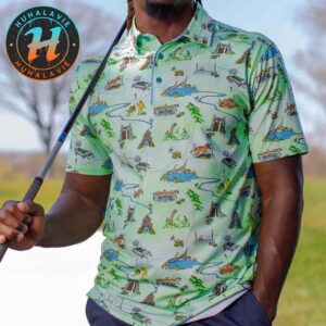 Jurassic Park Park Map Summer Gift For Fan Golf RSVLTS Polo Shirt