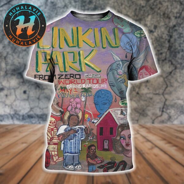 Linkin Park Grand Rapids MI Music Poster At Van Andel Arena On May 1st From Zero World Tour 2025 Art Sofia Enriquez All Over Print Shirt