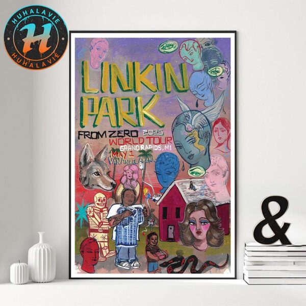 Linkin Park Grand Rapids MI Music Poster At Van Andel Arena On May 1st From Zero World Tour 2025 Art Sofia Enriquez Home Decor Poster Canvas