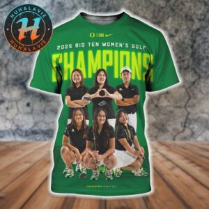 Oregon Ducks Named To 2025 Big Ten Women’s Golf Champions All Over Print Shirt