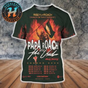 Papa Roach And The Used Rise Of The Roach Canada Tour 2025 Start In Vancouver BC On November 25 2025 All Over Print Shirt