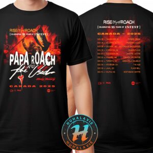Papa Roach And The Used Rise Of The Roach Canada Tour 2025 Start In Vancouver BC On November 25 2025 Two Sided Print T-Shirt