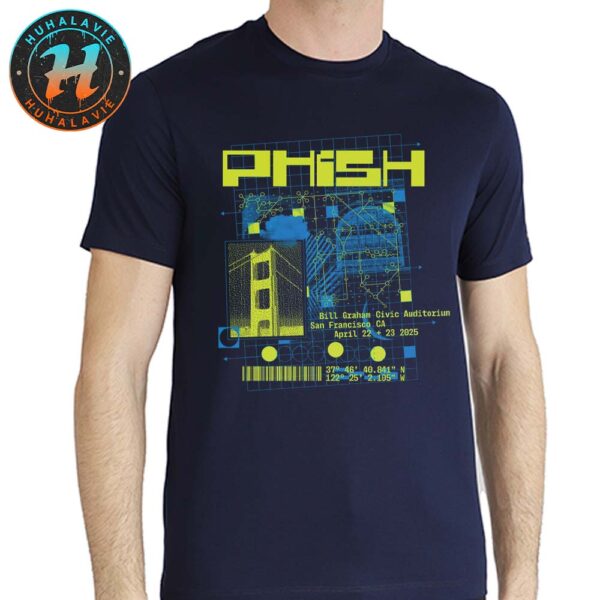 Phish Band San Francisco CA Merch Tee At Bill Graham Civic Auditorium On April 22 And 23 2025 Classic T-Shirt