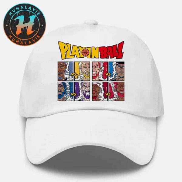 Play-In Ball NBA Playoffs 2025 Cover Dragon Ball Matchup Team Classic Cap Snapback Hat