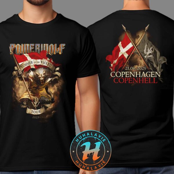 Powerwolf Copenhell Merch Tee Copenhagen DE On June 21 Summer Of The Wicked Tour 2025 Two Sided Print T-Shirt
