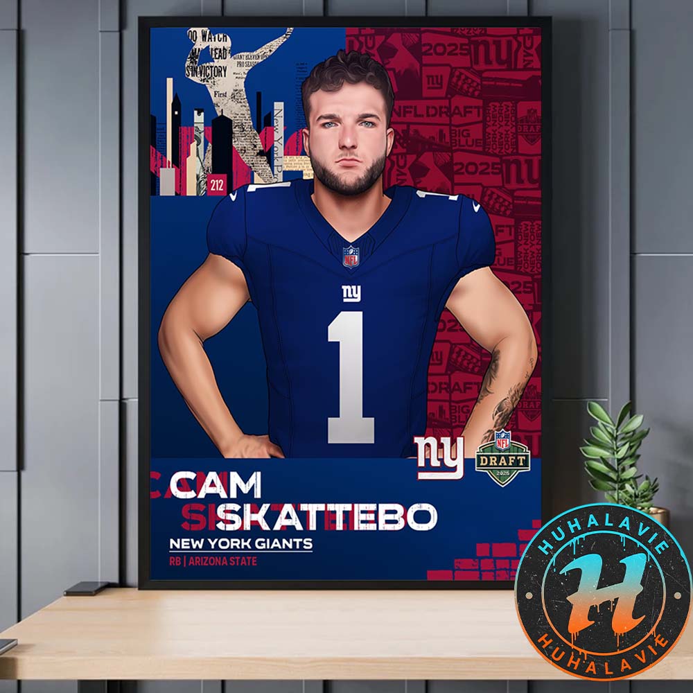 RB Cam Skattebo Select By New York Giants With The Round 4 No 105 Pick In NFL Draft 2025 Home Decor Poster Canvas RB Cam Skattebo Select By New York Giants With The Round 4 No 105 Pick In NFL Draft 2025 Home Decor Poster Canvas