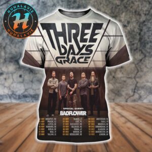 Three Days Grace Europe And UK Tour 2025 Dates List With Special Guest Badflower All Over Print Shirt