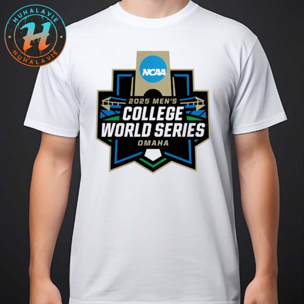2025 NCAA Baseball Mens College World Series Omaha Selection Show Logo White Unisex T-Shirt