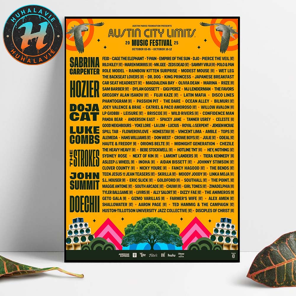 ACL Festival Music Austin Texas Poster Full Lineup At Zilker Park On October 03-05 And October 10-12 2025 Home Decor Poster Canvas ACL Festival Music Austin Texas Poster Full Lineup At Zilker Park On October 03-05 And October 10-12 2025 Home Decor Poster Canvas