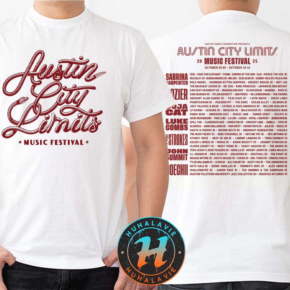 ACL Festival Music Austin Texas Tee Full Lineup At Zilker Park On October 03-05 And October 10-12 2025 Two Sided Print T-Shirt ACL Festival Music Austin Texas Tee Full Lineup At Zilker Park On October 03-05 And October 10-12 2025 Two Sided Print T-Shirt