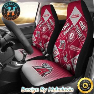 Alabama Crimson Tide NCAA Helmet One Pride With Elephant Logo Car Seat Covers