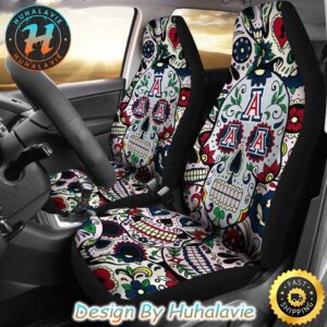 Arizona Wildcats Party Skull Pattren Flower Funny NCAA Car Seat Covers