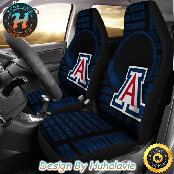 Arizona Wildcats Pattern Logo Blue With Black Background Car Seat Covers