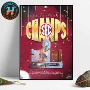 Arkansas Razorbacks Are The 2025 SEC Men’s Track And Field Outdoor Champions Home Decor Poster Canvas