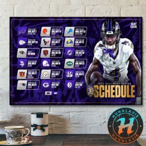 Baltimore Ravens NFL 2025 Season Schedule Home Decor Poster Canvas