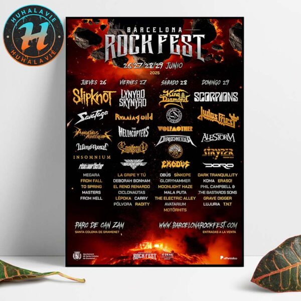 Barcelona Rock Fest Full Lineup In Santa Coloma de Gramenet Spain On June 26-29 2025 Home Decor Poster Canvas