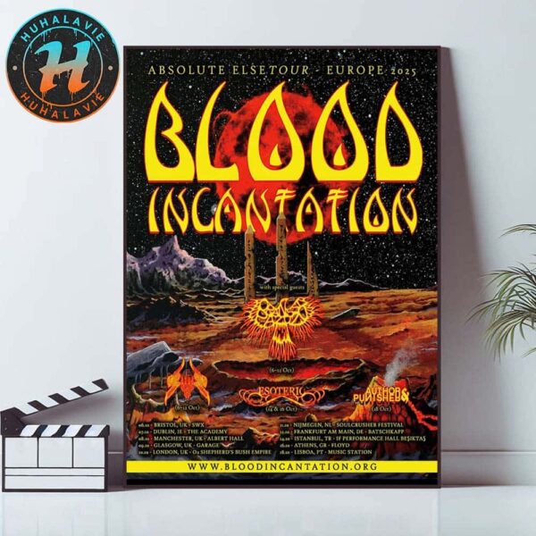Blood Incantation Absolute Elsetour Europe Tour 2025 Dates List Start In Bristol UK On October 6 2025 Home Decor Poster Canvas