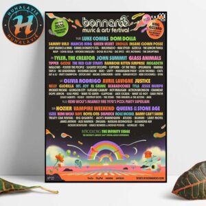 Bonnaroo Music And Arts Festival Manchester Tennessee Poster Full Lineup On June 12-15 2025 Home Decor Poster Canvas