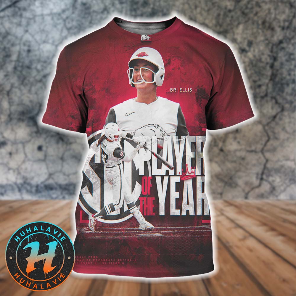 Bri Ellis Team Arkansas Razorbacks Is The 2025 SEC Player Of The Year All Over Print Shirt Bri Ellis Team Arkansas Razorbacks Is The 2025 SEC Player Of The Year All Over Print Shirt