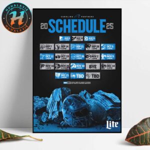 Carolina Panthers NFL 2025 Season Schedule Home Decor Poster Canvas