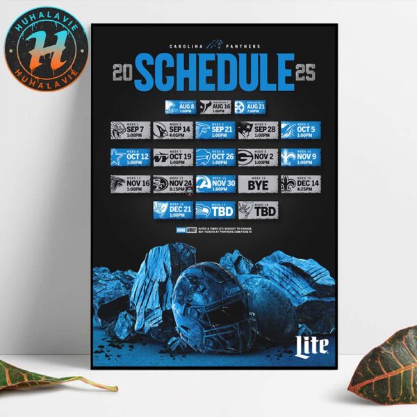 Carolina Panthers NFL 2025 Season Schedule Home Decor Poster Canvas