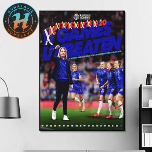 Chelsea FC Women A Record 20 Games Unbeaten Crowned Champions Start For A Manager In The Barclays WSL Poster Canvas