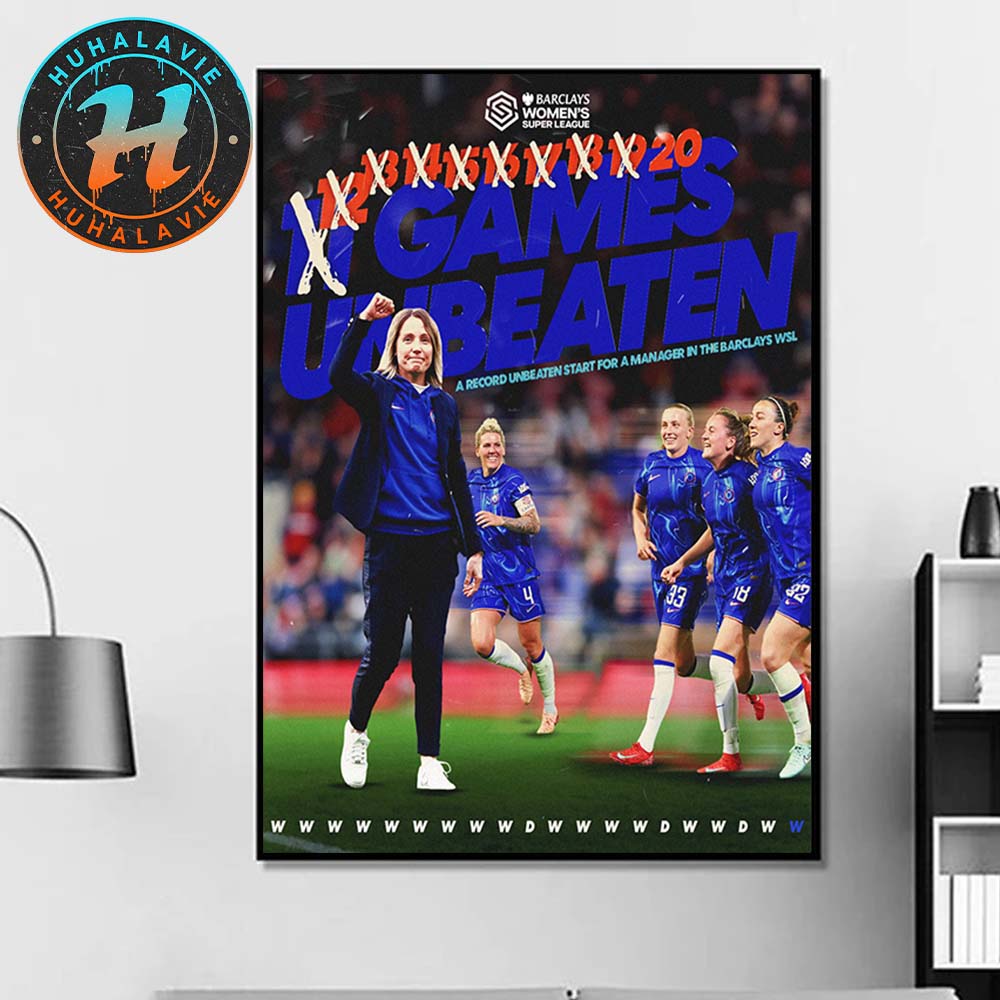 Chelsea FC Women A Record 20 Games Unbeaten Crowned Champions Start For A Manager In The Barclays WSL Poster Canvas Chelsea FC Women A Record 20 Games Unbeaten Crowned Champions Start For A Manager In The Barclays WSL Poster Canvas
