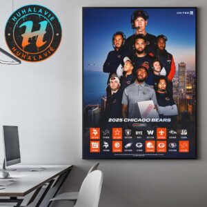 Chicago Bears NFL 2025 Season Schedule Home Decor Poster Canvas