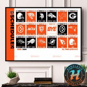 Cincinnati Bengals NFL 2025 Season Schedule Home Decor Poster Canvas