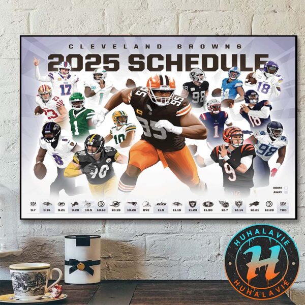 Cleveland Browns NFL 2025 Season Schedule Home Decor Poster Canvas