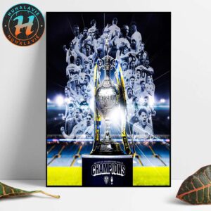 Congrats Leeds United FC Champions Sky Bet EFL Championship 2024-25 Home Decor Poster Canvas