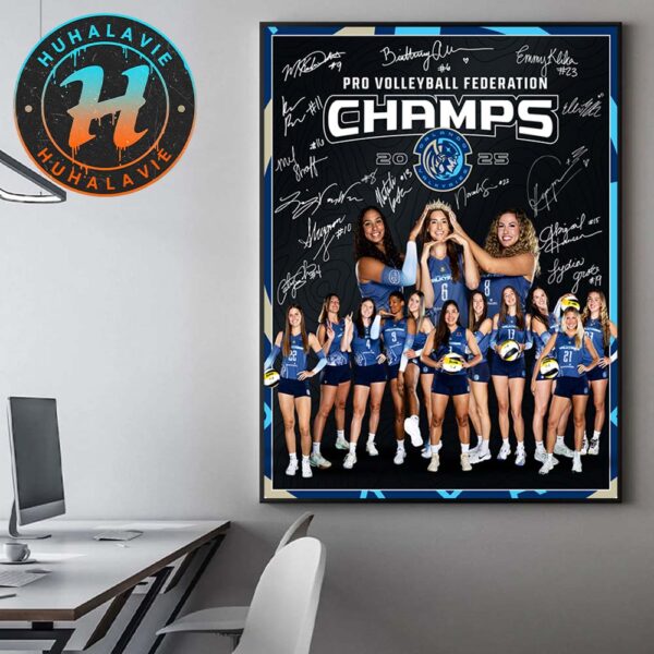 Congrats Orlando Valkyries Named To Pro Volleyball Federation Champions 2025 Home Decor Poster Canvas