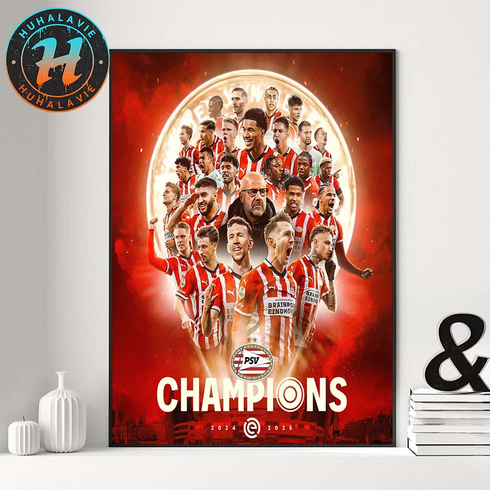 Congrats PSV Eindhoven Back-To-Back Eredivisie Champions 2024-25 Home Decor Poster Canvas Congrats PSV Eindhoven Back-To-Back Eredivisie Champions 2024-25 Home Decor Poster Canvas