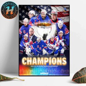 Congrats USA Hockey Champions 2025 IIHF Ice Hockey World Championship Home Decor Poster Canvas