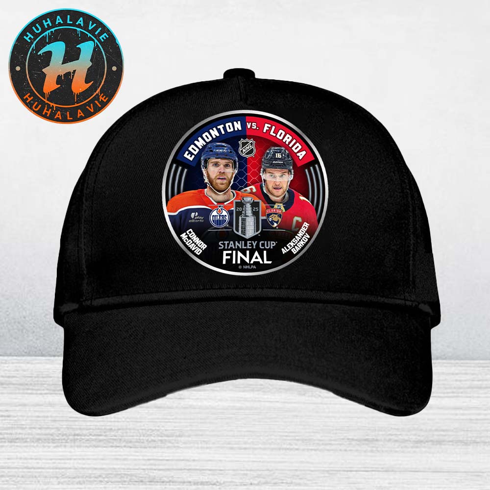 Connor McDavid Vs Aleksander Barkov In Matchup Edmonton Oilers Vs Florida Panthers NHL 2025 Stanley Cup Final Classic Cap Snapback Hat Connor McDavid Vs Aleksander Barkov In Matchup Edmonton Oilers Vs Florida Panthers NHL 2025 Stanley Cup Final Classic Cap Snapback Hat