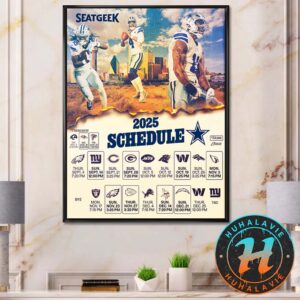 Dallas Cowboys NFL 2025 Season Schedule Home Decor Poster Canvas