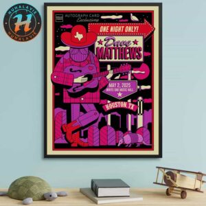 Dave Matthews Band Event Poster In Houston TX At White Oak Music Hall On May 2nd 2025 Home Decor Poster Canvas