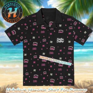 Electric Callboy Here For Blood Pattern Icon Black Background Summer 2025 Hawaiian Shirt