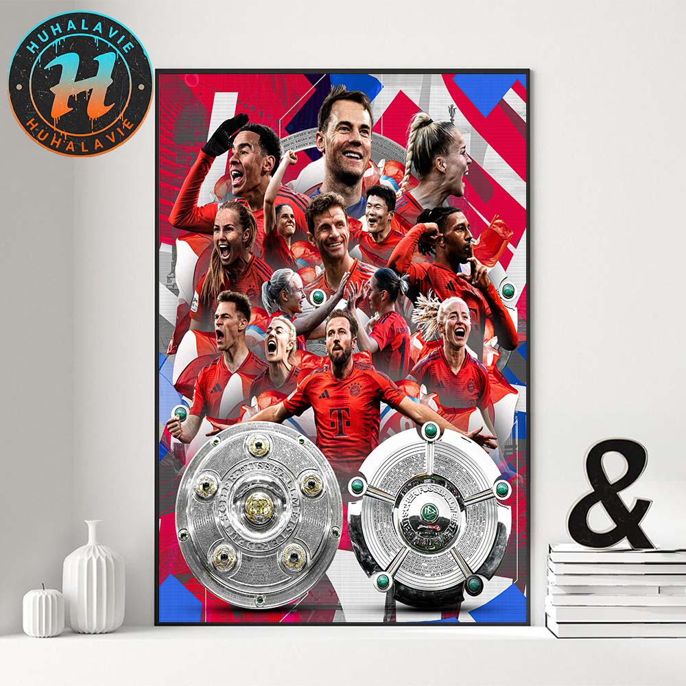 FC Bayern Munich And FC Bayern Munich Women Double Champions Of Germany Deutsche Meisterinnen 2025 Home Decor Poster Canvas FC Bayern Munich And FC Bayern Munich Women Double Champions Of Germany Deutsche Meisterinnen 2025 Home Decor Poster Canvas