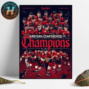 Florida Panthers Back-To-Back 2025 Eastern Conference Champions NHL Stanley Cup Home Decor Poster Canvas