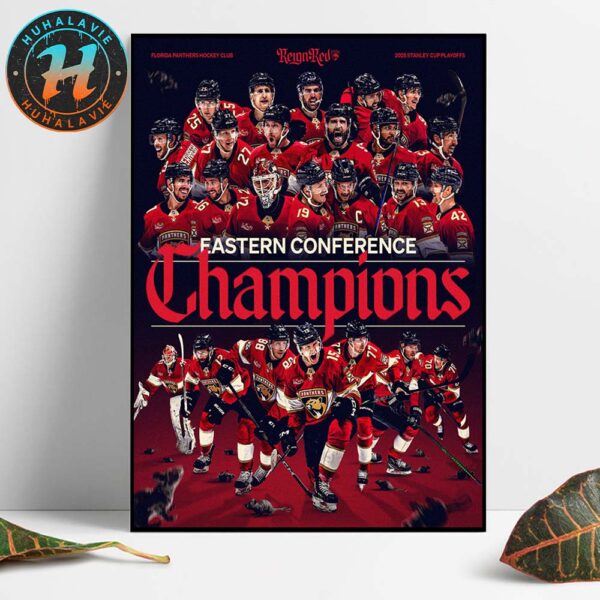 Florida Panthers Back-To-Back 2025 Eastern Conference Champions NHL Stanley Cup Home Decor Poster Canvas