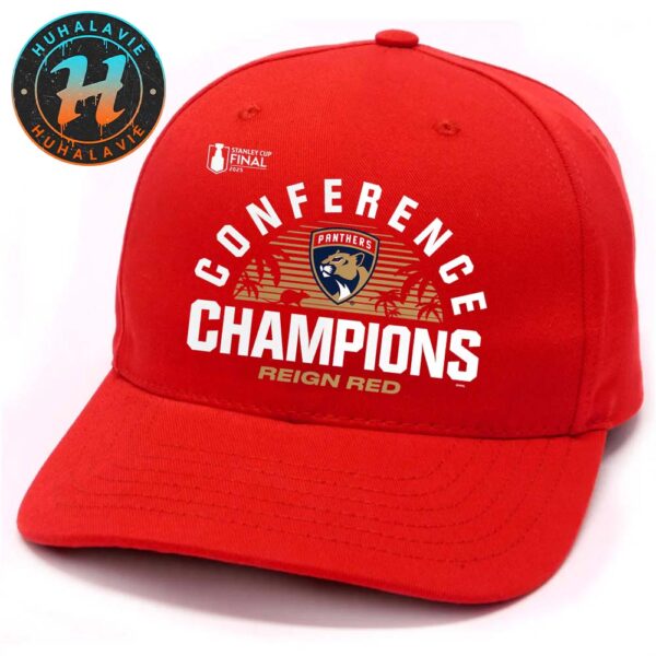 Florida Panthers Reign Red 2025 Eastern Conference Champions Local Hometown NHL Stanley Cup Red Classic Cap Snapback Hat