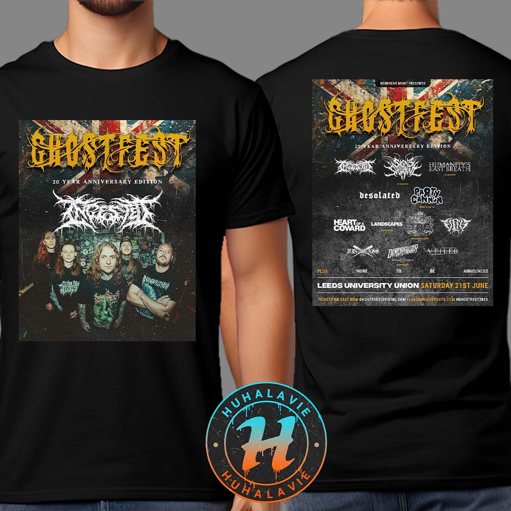 GHOSTFEST 20 Year Anniversary Edition In Leeds United Kingdom On June 21st 2025 Two Sided Print Unisex T-Shirt GHOSTFEST 20 Year Anniversary Edition In Leeds United Kingdom On June 21st 2025 Two Sided Print Unisex T-Shirt