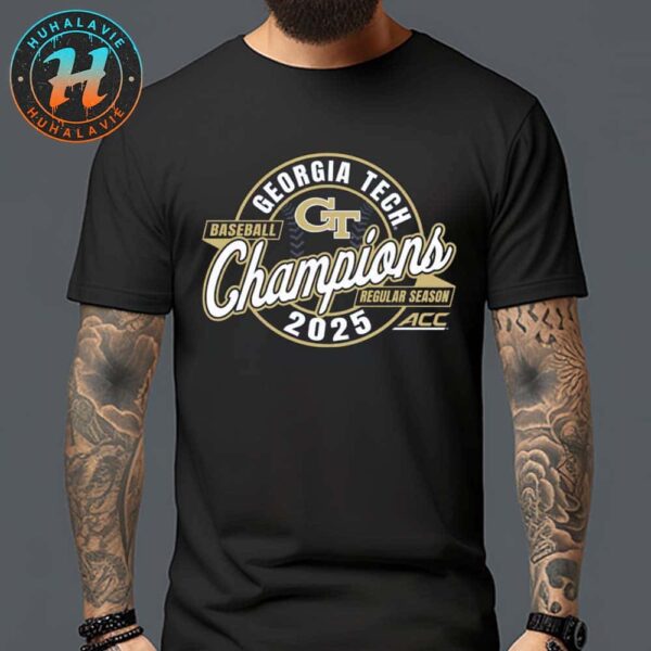 Georgia Tech Yellow Jackets Baseball Named To 2025 ACC Regular Season Champions Vintage T-Shirt