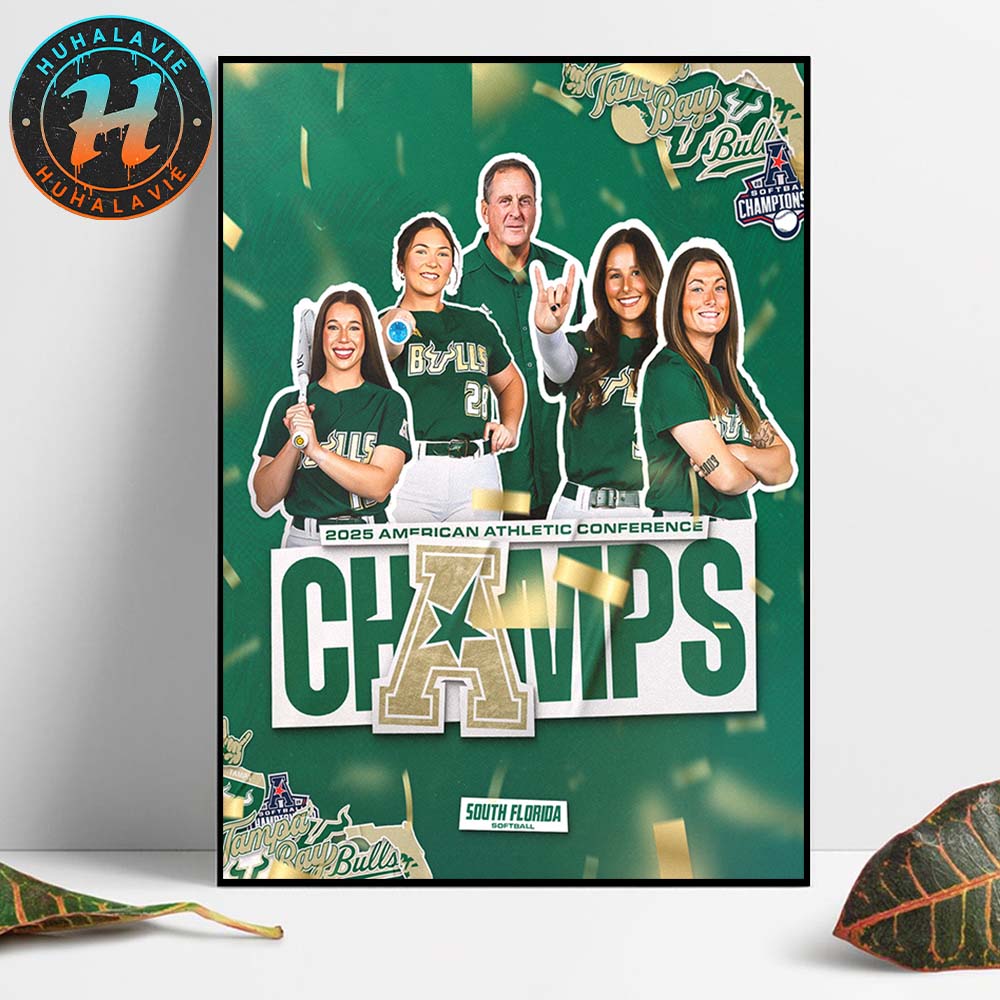 Green South Florida Bulls Softball Champions 2025 American Athletic Conference Softball Conference Tournament Home Decor Poster Canvas Green South Florida Bulls Softball Champions 2025 American Athletic Conference Softball Conference Tournament Home Decor Poster Canvas