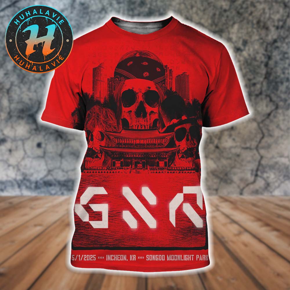 Guns N Roses Incheon Korea Poster Music At Songdo Moonlight Festival Park On May 1st 2025 All Over Print Shirt Guns N Roses Incheon Korea Poster Music At Songdo Moonlight Festival Park On May 1st 2025 All Over Print Shirt