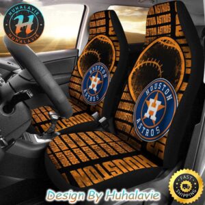 Houston Astros Logo Pattern Yellow Black Background Car Seat Covers