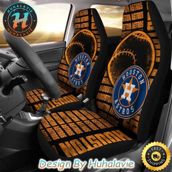 Houston Astros Logo Pattern Yellow Black Background Car Seat Covers