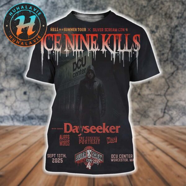 Ice Nine Kills Hell Of A Summer Tour 2025 x Silver Scream Con 4 At DCU Center In Worcester MA On September 13th 2025 All Over Print Shirt